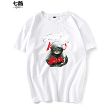 七酷 短袖 男士T恤 白色帽子貓 S，XL，L，M，加大，XXXL，XXL