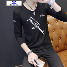 尊威仕（ZUNWEISHI） 長(cháng)袖 男士T恤 黑色 