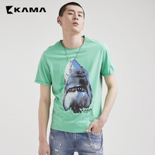 卡瑪（KAMA） 短袖 男士T恤 綠色 