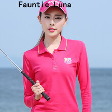 Fauntie Luna 拼接，紐扣 短袖 T恤 女 POLO領(lǐng)