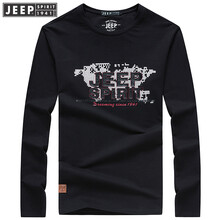 Jeep（吉普） 長袖 男士T恤 5007- 黑色 XL，L，M，XXXL，加大，XXL