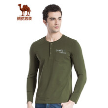 駱駝（CAMEL） 長(zhǎng)袖 男士T恤 軍綠 XL，L，XXXL，M，XXL