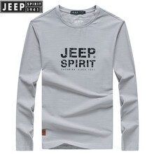 Jeep（吉普） 長袖 男士T恤 5005-淺灰色 XL，L，M，XXXL，加大，XXL