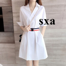 SXA 純色 綁帶 連衣裙