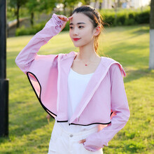 普戈斯（PUGESI） 連帽 長(zhǎng)袖 女 短外套 明線裝飾