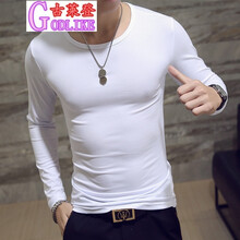 古萊登（GODLIKE） 長(cháng)袖 男士T恤 圓領(lǐng)白 