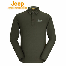 Jeep（吉普） 長(cháng)袖 男士T恤  深軍綠  