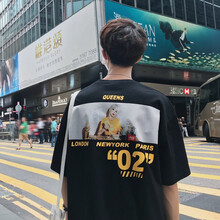 歐朗普（OULANGPU） 短袖 男士T恤 黑色 XL，L，M，XXL