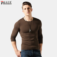 品尚百斯（PINSHANGBAISI） 長袖 男士T恤 咖啡色 XL，L，M，XXL，XXXL