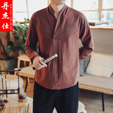 丹杰仕（DAN JIE SHI） 長袖 男士T恤 咖啡色 XL，L，加大，M，XXXL