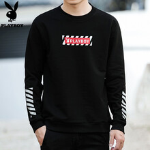 花花公子（PLAYBOY） 長袖 男士T恤 H306黑色 XL，L，XXL，M