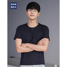 漢斯卡（hansca） 短袖 男士T恤 黑色 S，XL，L，XXL，XXXL，M