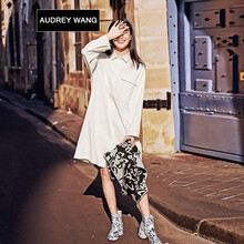 AUDREYWANG 純色 口袋 連衣裙
