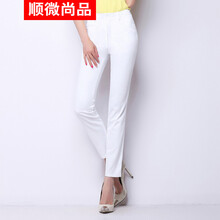 順微尚品（SHUNWEISHANGPIN） 高腰 直筒褲 女 九分褲 休閑褲