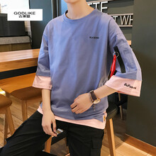 古萊登（GODLIKE） 短袖 男士T恤 藍色 S，XL，L，XXXL，XXL，M