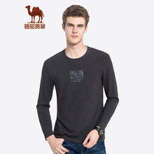 駱駝（CAMEL） 長(cháng)袖 男士T恤 黑灰 XL，L，XXL，XXXL，M