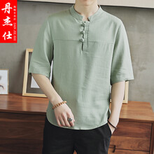 丹杰仕（DAN JIE SHI） 五分袖 男士T恤 淺綠色 XL，L，M，XXXL，XXL