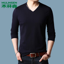 木林森（MULINSEN） 長(zhǎng)袖 男士T恤 9887藏青 