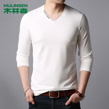木林森（MULINSEN） 長(zhǎng)袖 男士T恤 9887白色 