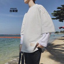 古萊登（GODLIKE） 長袖 男士T恤 白色寬松A102-DS42 XL，L，XXXL，XXL，M