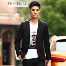 太平鸟男装2014秋季新品 时尚暗红休闲西装修