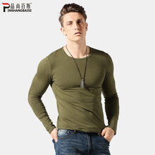 品尚百斯（PINSHANGBAISI） 長(cháng)袖 男士T恤 軍綠色 XL，L，M，XXXL，XXL
