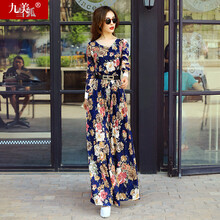 九美雪狐 大花，碎花 流蘇 連衣裙