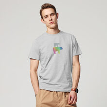 恒源祥（HYX） 短袖 男士T恤 七彩熊灰 XL，L，XXXL，M，加大，XXL