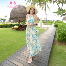 燊杰 大花，碎花 露背 連衣裙
