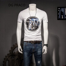 DG PRACO 短袖 男士T恤 羽毛白 XL，L，M，XXXL，XXL