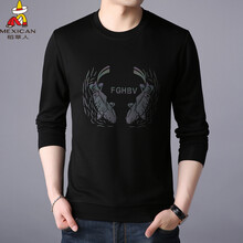 稻草人（mexican） 長(zhǎng)袖 男士T恤 DXYD503 黑色 XL，L，XXXL，M，XXL