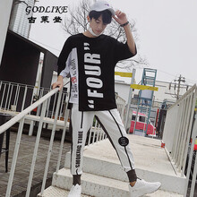 古萊登（GODLIKE） 短袖 男士T恤 黑衣灰褲 XL，L，XXL，M，XXXL