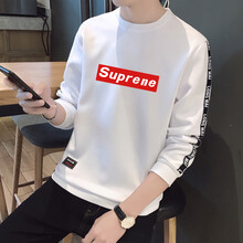 艾以純森（AIYICHUNSEN） 長袖 男士T恤 白色 XL，4XL，L，XXL，M