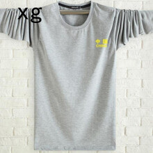 歐倫薩（OULUNSA） 長(cháng)袖 男士T恤 淺灰色中國 