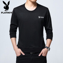 花花公子（PLAYBOY） 長袖 男士T恤 黑色 XL，L，M，XXXL，XXL，加大
