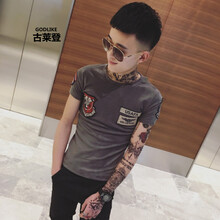 古萊登（GODLIKE） 短袖 男士T恤 701灰色 S，XL，L，M，XXL，XXXL