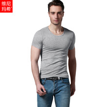 維尼瑪希（VeniMasee） 短袖 男士T恤 淺灰色 XL，L，M，XXL