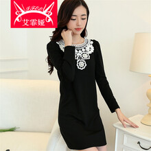 静曼儿 秋装棉麻修身连衣裙女装 淑女休闲假两