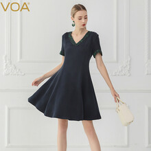 VOA 純色 3D，拼接，褶皺，印花 連衣裙