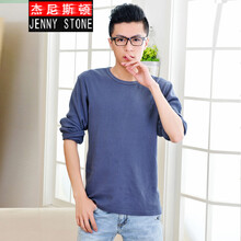 杰尼斯頓（Jenny Stone） 長袖 男士T恤 藍(lán)灰 XL，L，M