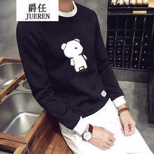 騎士普?。≒utino Rider） 長袖 男士T恤 小熊(圓領(lǐng))黑色 S，XL，L，XXL，M