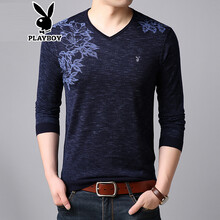 花花公子（PLAYBOY） 長(zhǎng)袖 男士T恤 藍(lán)色 XL，L，XXXL，XXL，M