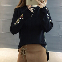 黑色刺繡毛衣