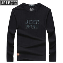 Jeep（吉普） 長(zhǎng)袖 男士T恤 5005-黑色 XL，L，XXL，XXXL，M，加大