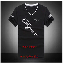 尊首（ZUNSHOU） 短袖 男士T恤 V領斜英文V白色 S，XL，L，XXL，M