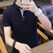 潮以純男 短袖 男士T恤 潮以純男藏藍灰色袖 XL，L，M，XXL，XXXL