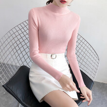 印花半高領(lǐng)毛衣女