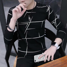 古萊登（GODLIKE） 長(zhǎng)袖 男士T恤 亂條黑色長(zhǎng)袖 XL，L，M，XXL