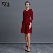 顏域（YANYEE） 純色 鏤空 連衣裙