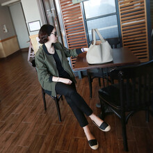 原形  長(cháng)袖 女 短外套 口袋